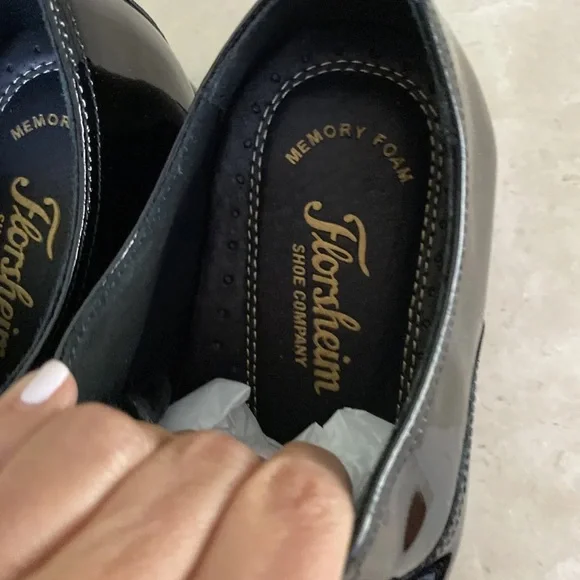 Florsheim Dress Shoes Tux Cap Toe Oxford Black Patent Leather NEW 7 3E X-Wide - Picture 3 of 7